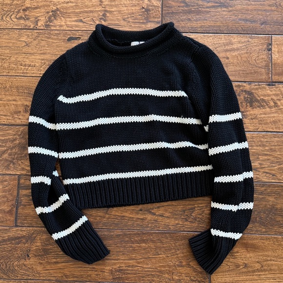 La ligne Marin mini Striped Black and White Women's Sweater - Picture 1 of 2